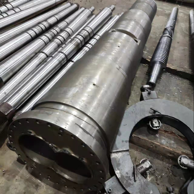 Thùng trục vít đôi hình nón Trục vít lưỡng kim nitrided cho máy đùn