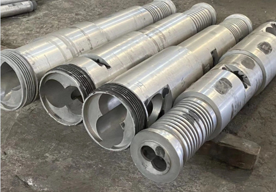 Vít đôi hình nón 38CrMoAl và thùng 65/132 cho hồ sơ ống nhựa PVC WPC Spc