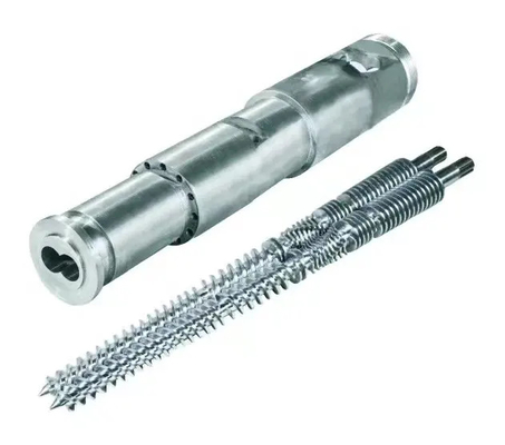 51/105 65/132 80/156 Thùng trục vít đôi hình nón lưỡng kim cho máy đùn PVC