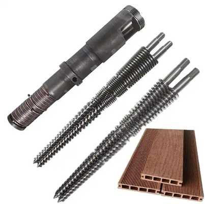 Bimetallic Nitride Conical Twin Screws WPC PVC PE Công nghiệp / Extruder Screws And Barrels