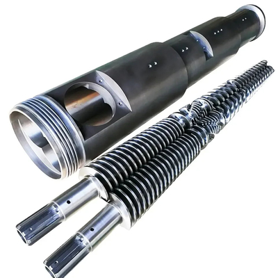 Bimetallic Nitrided conical twin screws cho WPC PVC PE Industry/ Extruder Screws And Barrels