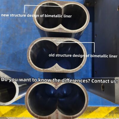 Liner thùng vít hai vít hiệu suất cao với độ cứng HRC≥57 và lớp phủ hợp kim niken để chống nhiệt độ 600 °C