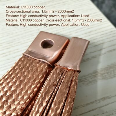 Đồng tinh khiết Nickel plated tùy chỉnh kích thước đồng đan kết nối linh hoạt cho truyền điện công nghiệp