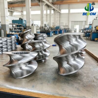 Các bộ phận trục vít máy đùn trục vít đôi chống mài mòn và ăn mòn với gia công chính xác CNC và độ cứng HRC 58-62