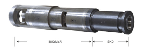 Nitride và thùng trục vít lưỡng kim 38CrMoAIA cho máy đùn