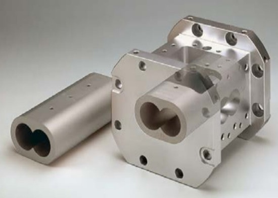 Máy đùn trục vít đôi ZSE87 Thùng bằng vật liệu HIP lưỡng kim loại WR14